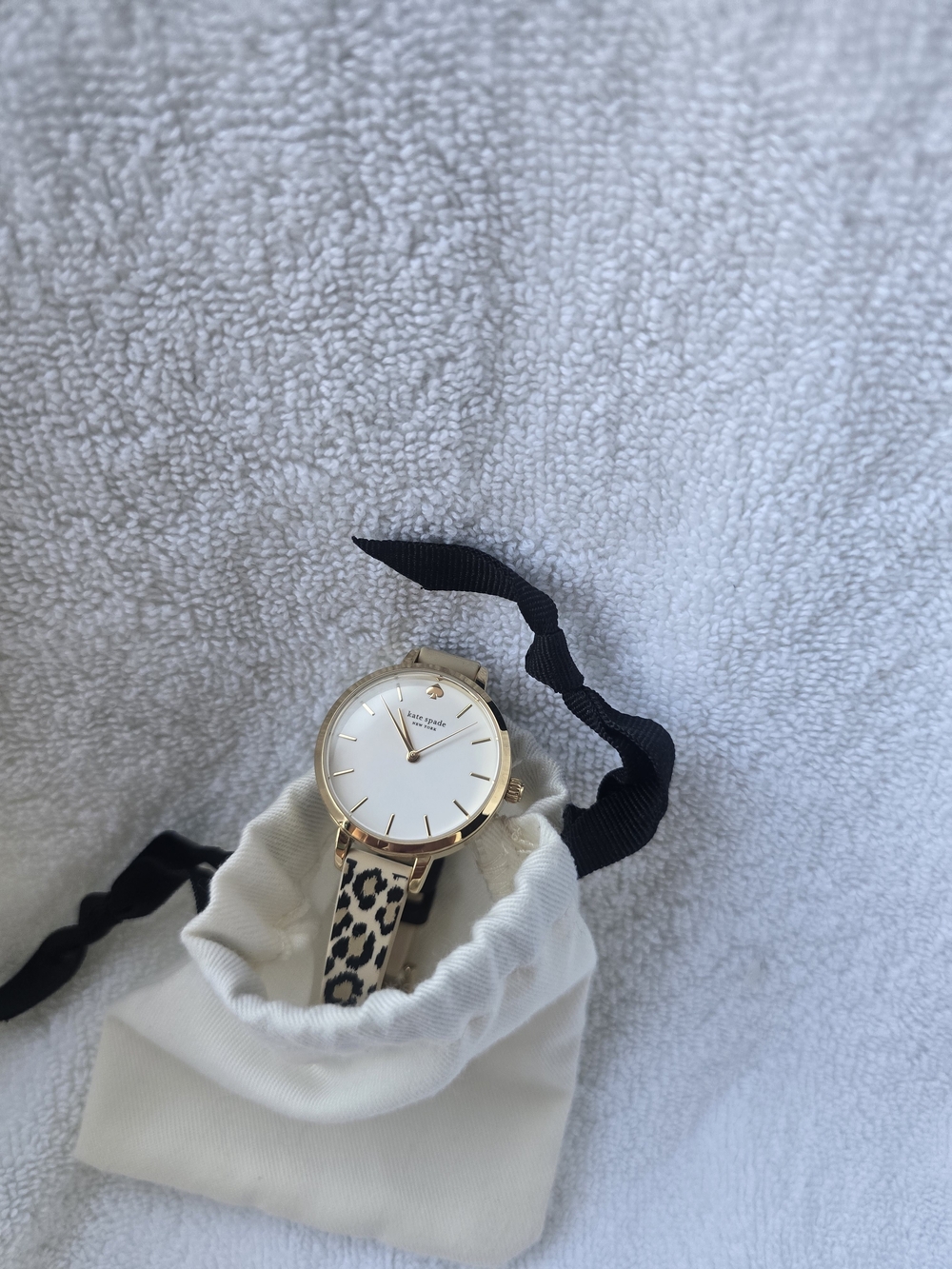 Kate Spade Gold-Tone Leopard Metro Watch with Silicone Band - Picture 3 of 8